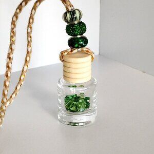 CAR Air Freshener Decorative Refillable Fragrance Oil Hanging Bottle Green